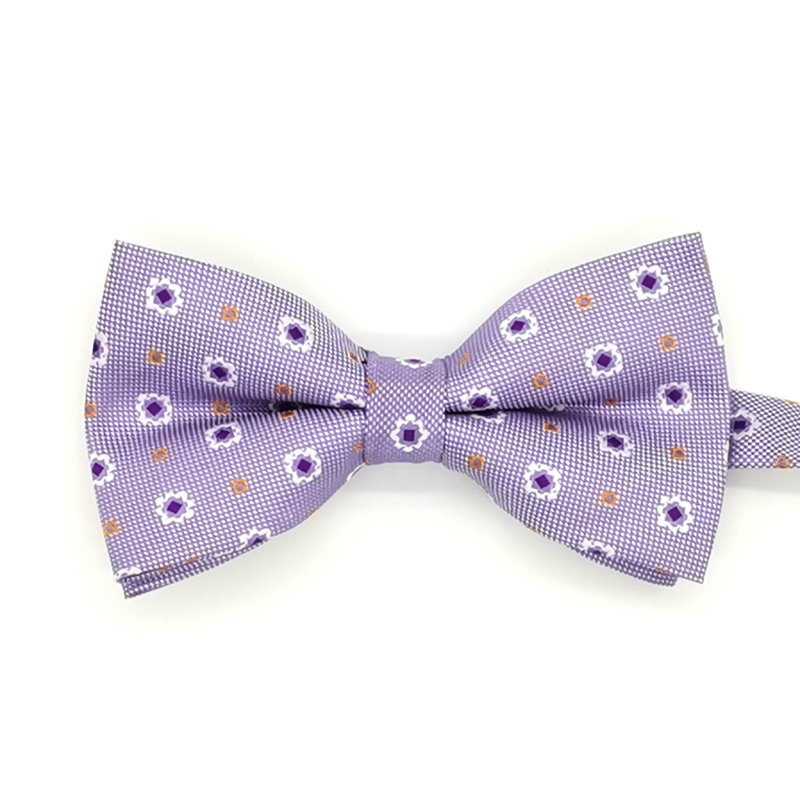 Microfiber woven small paisley purple bowtie