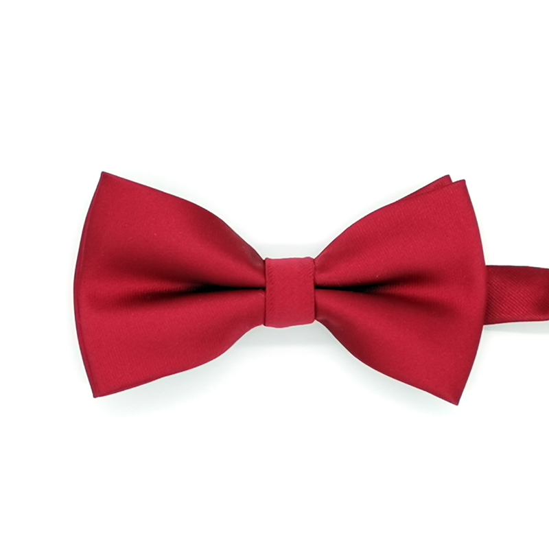 Microfiber red plain color bowtie