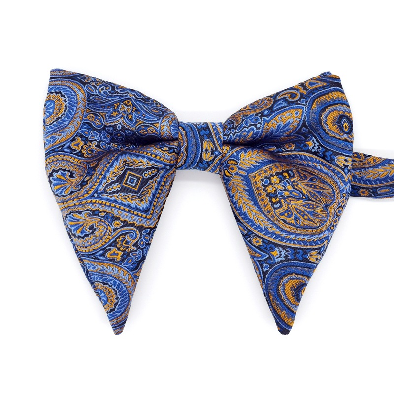 Microfiber woven big paisley brown bowtie