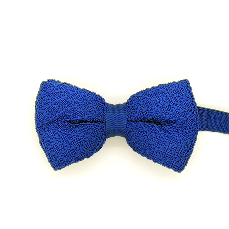 Silk knitted blue bowtie